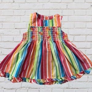 Colorful Floral Embroidered Dress, 3 months